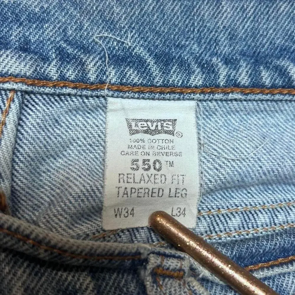 Levis Jeans 550 Vintage 90s Orange Tab Distressed Denim Pants 34